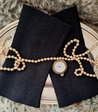 Stulpen Pulswärmer Armstulpen Wolle Walkwolle Filz Schwarz