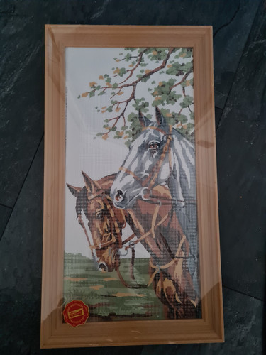 Vintage gobelin stickbild mit - gobelin,