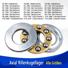 Axiallager Axial Kugellager Drucklager F2-6M bis F12-23M, 2 - 12 mm Welle