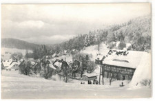 Ansichtskarte Waltersdorf/Zittauer Gebirge - An der Grenzbaude im Winter - s/w