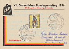 +++ WÜRZBURG + PARTEITAG + FDP + POSTLLION + SONDERSTEMPEL + WUPPERTAL +RONSDORF