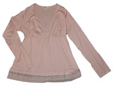 Schiesser Revival Langarm T-Shirt altrosa NEU Spitze Gr.42 / XL