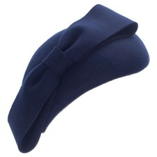 Teardrop Frauen der 1940er Jahre Wollfilz Fascinator Hut Bow Beret Cocktail A568