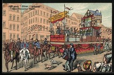 Künstler-AK Köln, Karneval, Wagen des Hänneschen Theaters im Festzug 1911 