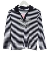 BARISAL V-Ausschnitt-Pullover Damen Pullover Gr. DE 38 schwarz-weiß Casual-Look