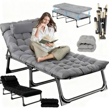 Campingbett 280kg Campingliege klappbar Sonnenliege Feldbett Liege mit Matratze