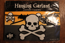 2x totenkopf fledermaus filz motiv girlande halloween deko gekreuzte knochen