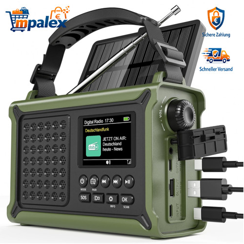 Dab solar kurbelradio - dab+,