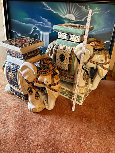 Keramik elefanten figuren - 2x,