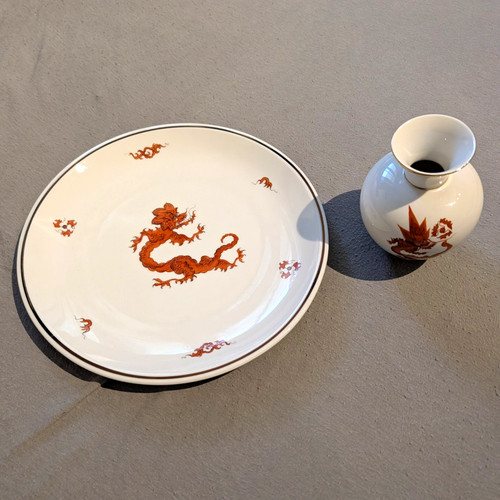 Porzellan set roter drache - porzellan,