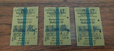 3 alte Fahrkarten Arbeiterwochenkarte Stuttgart nach Marbach von 1947