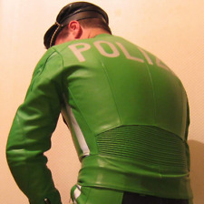 Lederkombi Polizei Lederuniform Jacke Größe 50; German Police jacket used Size M