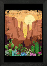 Wüste Retro Western gerahmtes