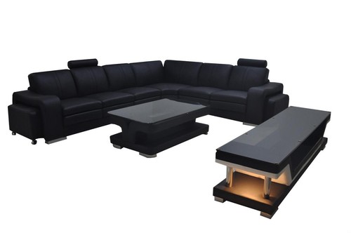 Leder couch wohnlandschaft eck - leder,