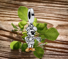 Sterlingsilber 925 Schmuck Anhänger Disney Mickey Maus Charm f Armband Halskette
