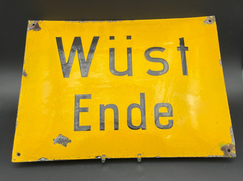 Gewölbtes gelbes emailschild - ,