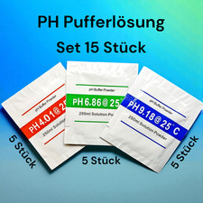 15Stk. PH Pufferlösung Eichlösung Kalibrierlösung Kalibrierung pH 4.01/6.86/9.18