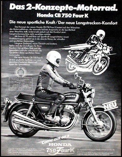 Honda 750 four werbung - honda, k