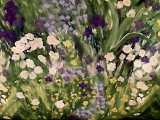 Halb Panama Tischdecken/ Taschen/ Deko Stoff Blumenwiese 50x140cm Neu