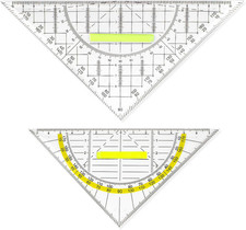 Geodreieck mit Griff,  2 Stück Geodreieck Groß 22cm und Klein 16cm Geodreieck Fl