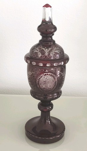 Antiker deckel glaspokal - ,