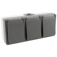 SECURE Feuchtraum Dreifachsteckdose IP44 3-fach Steckdose Aufputz Keller Garage