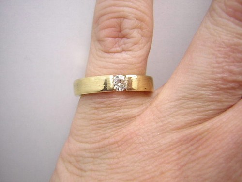Brillant solitär spann ring - ,