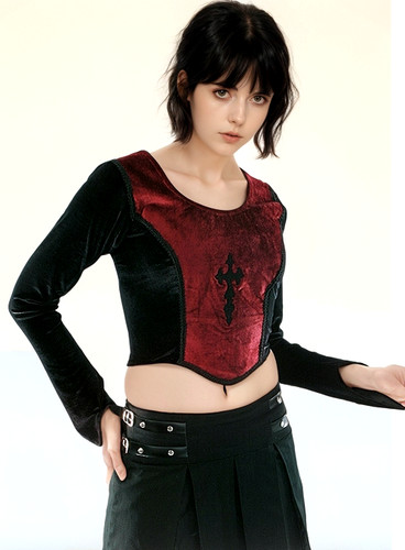 Corsagen top gothic cross - corsagen-top,