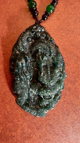 Jade anhänger drache - jade, myanmar