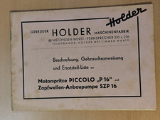 Holder  Piccolo P16 + Zapfwellenpumpe SZP 16  Beschreibung Ersatzteilliste K52