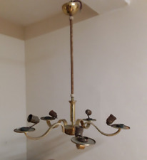 Art Deco  Lampe Deckenlampe Deckenkrone 5-armig Messing 1930er unrestauriert rar