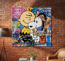 LEINWAND BILD BIS 140x140x5 Peanuts Charlie Brown Snoopy POP-ART GRAFFITI COMIC