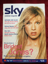 SKY TV mag April 2002 RENEE ZELLWEGER Britney Spears Kirsten Dunst Olsen Twins