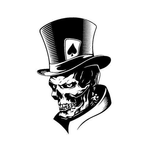 Skelettaufkleber joker poker - joker,