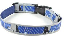 Hundehalsband Polizeihund/ Police Dog, SM bis 40 cm Halsumfang, handgefertigt