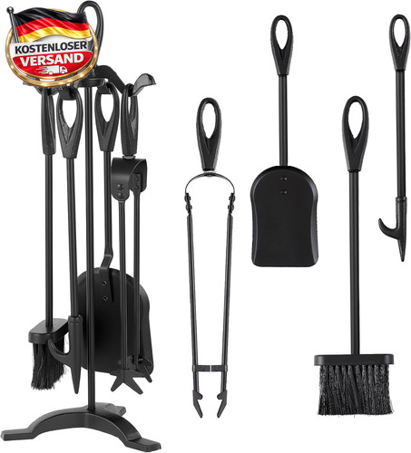 Kaminbesteck set teilig aus - kaminbesteck,