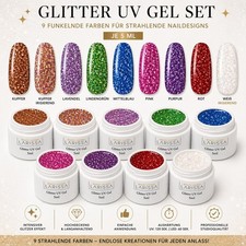 Glitter farbgel set - glitter,