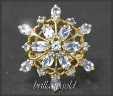 Gold & 3,35ct blauer Aquamarin