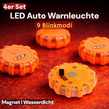 4x LED Warnleuchte Auto Magnet