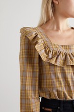 ALEXA CHUNG BLUSE KARIERT BAUMWOLL GR S/M UK 10 wNEU 255,- EURO