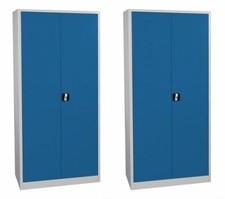 2 x Aktenschrank voll verschweißt Metall Büro Stahlschrank abschließbar 195cm