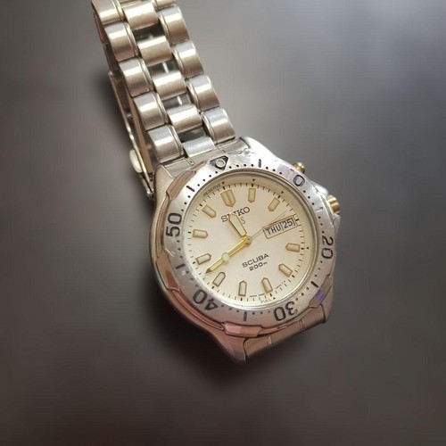 Seiko scuba 200m uhr silber - seiko,