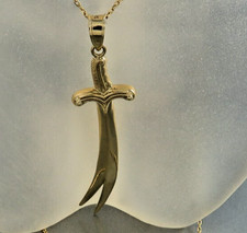 Anhänger Zülfikar Hz. Ali Säbel Schwert groß in 585/14k Gelbgold - NEU 275