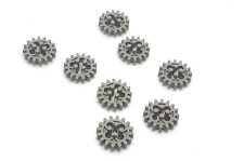 8x Lego Technic Zahnrad 16 Zähne Alter Style 4019 ALT HELLGRAU