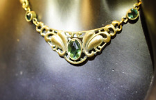 Kette Trachtenkette Gold Art Deco Antik Jugendstil Peridot