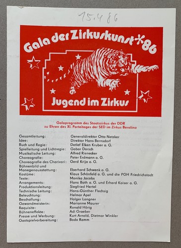 Gala der zirkustkunst 1986 - der,