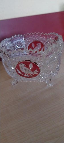 Kristallglas schale 8eckig - schale, mit