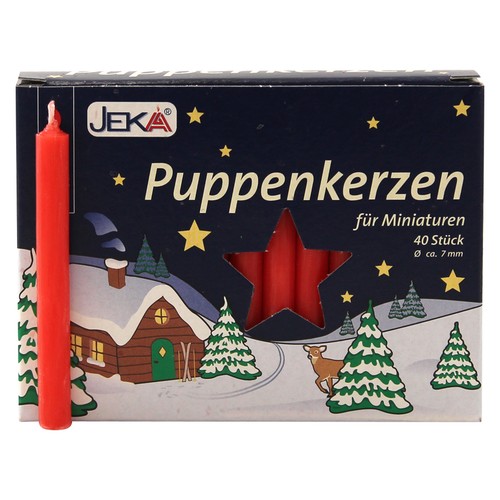 20er pack puppenkerzen rot - rot, ca