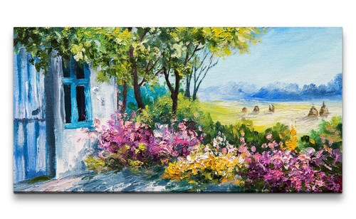 120x60cm leinwandbild landhaus - 120x60cm,