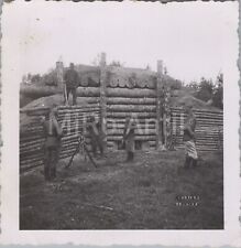 6 x Foto, Wk2, Soldaten in Ratzki 1941, schwerer Holz Unterstand XT55124